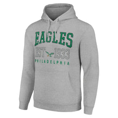 Philadelphia Eagles Starter Unisex Throwback Logo Pullover Hoodie - Heather Gray - NFL