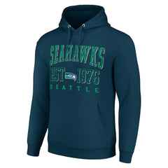 Seattle Seahawks Starter Unisex Throwback Logo Pullover Hoodie - College Navy - NFL