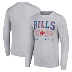 Buffalo Bills Starter Throwback Logo Long Sleeve T-Shirt - Heather Gray - NFL