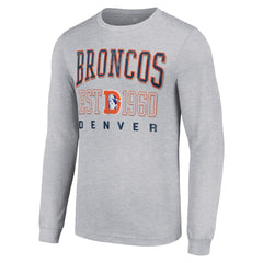 Denver Broncos Starter Throwback Logo Long Sleeve T-Shirt - Heather Gray - NFL