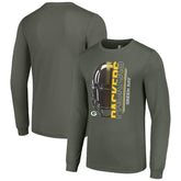 Green Bay Packers Starter Half Helmet Logo Long Sleeve T-Shirt - Green - NFL
