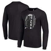 Philadelphia Eagles Starter Half Helmet Logo Long Sleeve T-Shirt - Black - NFL
