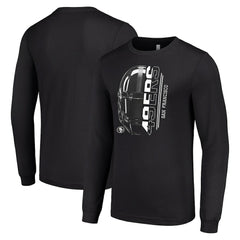 San Francisco 49ers Starter Half Helmet Logo Long Sleeve T-Shirt - Black - NFL