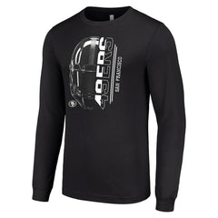 San Francisco 49ers Starter Half Helmet Logo Long Sleeve T-Shirt - Black - NFL
