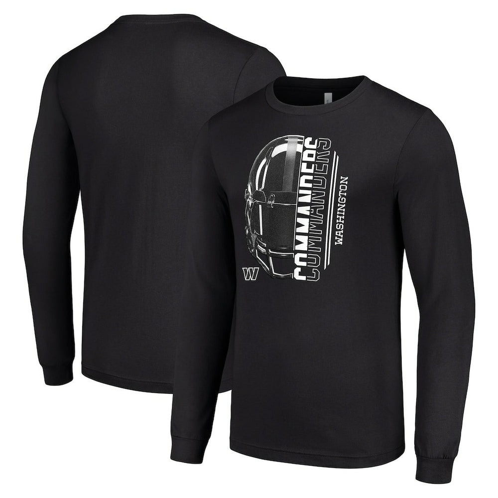 Washington Commanders Starter Half Helmet Logo Long Sleeve T-Shirt - Black - NFL