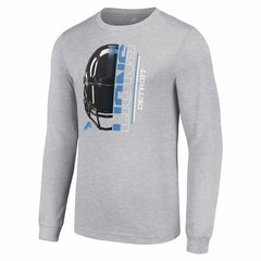 Detroit Lions Starter Half Helmet Logo Long Sleeve Heathered T-Shirt - Heather Gray - NFL