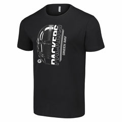 Green Bay Packers Starter Half Helmet Logo T-Shirt - Black - NFL