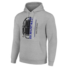 Baltimore Ravens Starter Unisex Half Helmet Logo Pullover Hoodie - Heather Gray - NFL