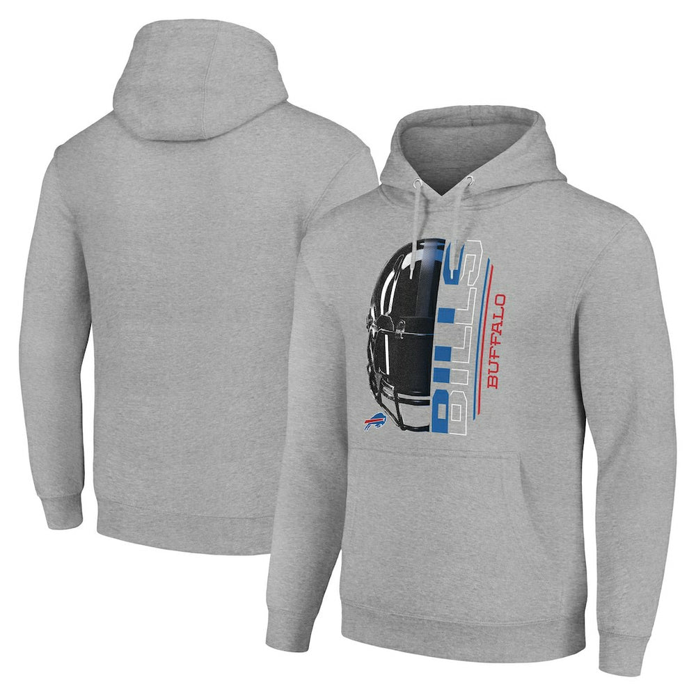 Buffalo Bills Starter Unisex Half Helmet Logo Pullover Hoodie - Heather Gray - NFL
