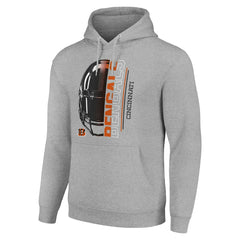 Cincinnati Bengals Starter Unisex Half Helmet Logo Pullover Hoodie - Heather Gray - NFL