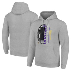 Minnesota Vikings Starter Unisex Half Helmet Logo Pullover Hoodie - Heather Gray - NFL