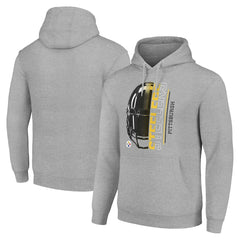 Pittsburgh Steelers Starter Unisex Half Helmet Logo Pullover Hoodie - Heather Gray - NFL