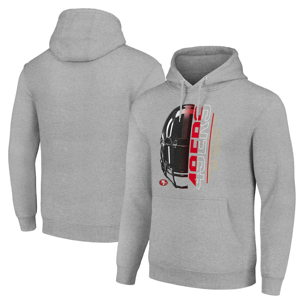 San Francisco 49ers Starter Unisex Half Helmet Logo Pullover Hoodie - Heather Gray - NFL