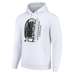 Carolina Panthers Starter Unisex Half Helmet Logo Pullover Hoodie - White - NFL