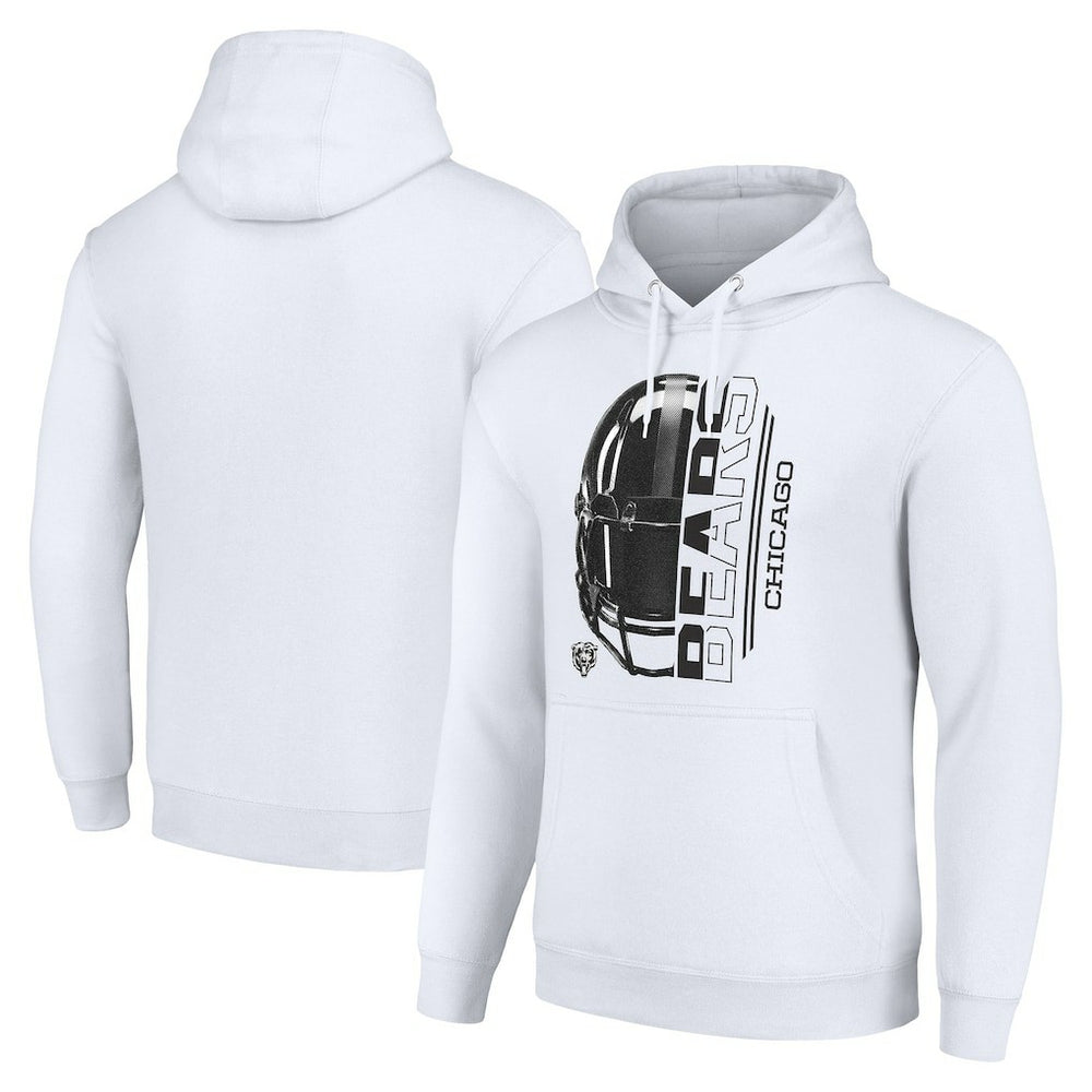 Chicago Bears Starter Unisex Half Helmet Logo Pullover Hoodie - White - NFL