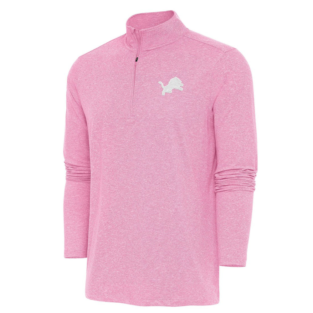 Detroit Lions Antigua Hunk Quarter-Zip Pullover Top - Pink - NFL