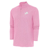 Detroit Lions Antigua Hunk Quarter-Zip Pullover Top - Pink - NFL
