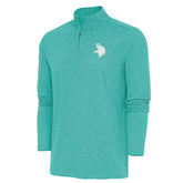 Minnesota Vikings Antigua Hunk Quarter-Zip Pullover Top - Heather Aqua - NFL