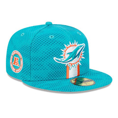 Miami Dolphins New Era 2024 Sideline 59FIFTY Fitted Hat - Aqua - NFL