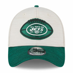 New York Jets New Era 2024 Sideline Historic 39THIRTY Flex Hat - Stone/Green - NFL