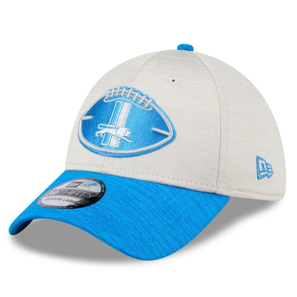 Detroit Lions New Era 2024 Sideline Historic 39THIRTY Flex Hat - Stone/Blue - NFL