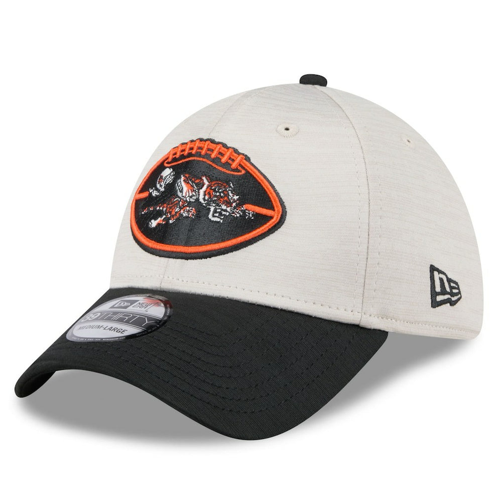 Cincinnati Bengals New Era 2024 Sideline Historic 39THIRTY Flex Hat - Stone/Black - NFL