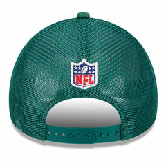 New York Jets New Era 2024 Sideline Historic 9FORTY A-Frame Trucker Adjustable Hat - Stone/Green - NFL