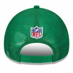 Philadelphia Eagles New Era 2024 Sideline Historic 9FORTY A-Frame Trucker Adjustable Hat - Stone/Kelly Green - NFL