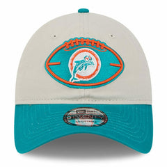 Miami Dolphins New Era 2024 Sideline Historic 9TWENTY Adjustable Hat - Stone/Aqua - NFL