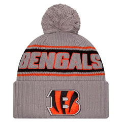 Cincinnati Bengals New Era 2024 Sideline Sport Cuffed Knit Hat with Pom - Gray - NFL