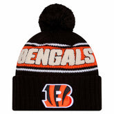 Cincinnati Bengals New Era Youth 2024 Sideline Sport Cuffed Knit Hat with Pom - Black - NFL