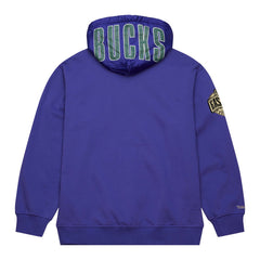 Mitchell & Ness Milwaukee Bucks Team OG 2.0 Vintage Logo Fleece Pullover Hoodie Purple
