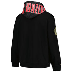 Mitchell & Ness Portland Trail Blazers Team OG 2.0 Vintage Logo Fleece Pullover Hoodie Black