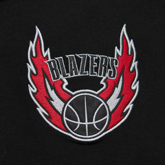 Mitchell & Ness Portland Trail Blazers Team OG 2.0 Vintage Logo Fleece Pullover Hoodie Black