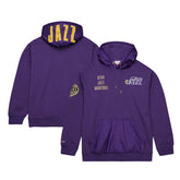 Mitchell & Ness Utah Jazz Team OG 2.0 Vintage Logo Fleece Pullover Hoodie Purple