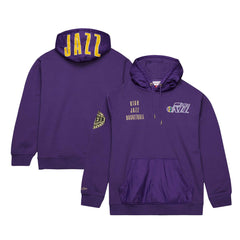 Mitchell & Ness Utah Jazz Team OG 2.0 Vintage Logo Fleece Pullover Hoodie Purple