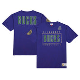 Mitchell & Ness Milwaukee Bucks Hardwood Classics Team OG 2.0 Premium Vintage Logo T-Shirt Purple