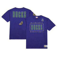 Mitchell & Ness Milwaukee Bucks Hardwood Classics Team OG 2.0 Premium Vintage Logo T-Shirt Purple