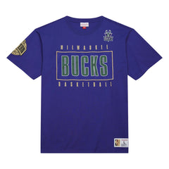 Mitchell & Ness Milwaukee Bucks Hardwood Classics Team OG 2.0 Premium Vintage Logo T-Shirt Purple