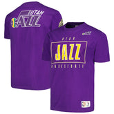 Mitchell & Ness Utah Jazz Hardwood Classics Team OG 2.0 Premium Vintage Logo T-Shirt Purple