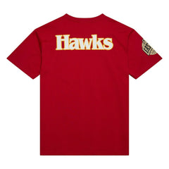 Mitchell & Ness Atlanta Hawks Hardwood Classics Team OG 2.0 Premium Vintage Logo T-Shirt Red