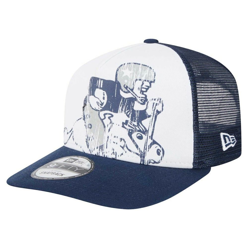 New Era Dallas Cowboys Distressed 9FIFTY A-Frame Snapback Hat - White/Navy - NFL
