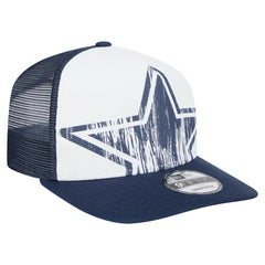 New Era Dallas Cowboys Distressed 9FIFTY A-Frame Snapback Hat - White/Navy - NFL