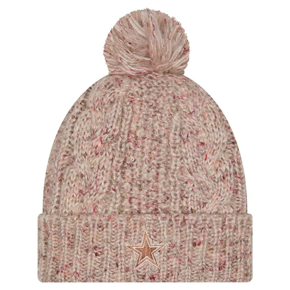 Dallas Cowboys New Era Women's Trendy Tone Cuffed Knit Hat with Pom - Stone - NFL