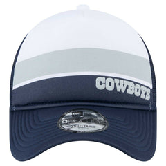 Dallas Cowboys New Era Youth Sport Night Color Block 9FORTY A-Frame Trucker Adjustable Hat - White/Navy - NFL