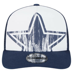 Dallas Cowboys New Era Youth Distressed 9FIFTY A-Frame Snapback Hat - White/Navy - NFL