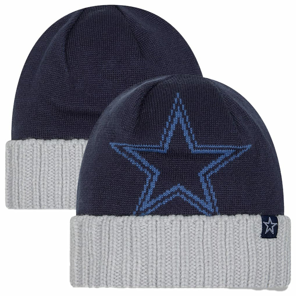 Dallas Cowboys New Era Youth Oversize Cuffed Knit Hat - Navy - NFL
