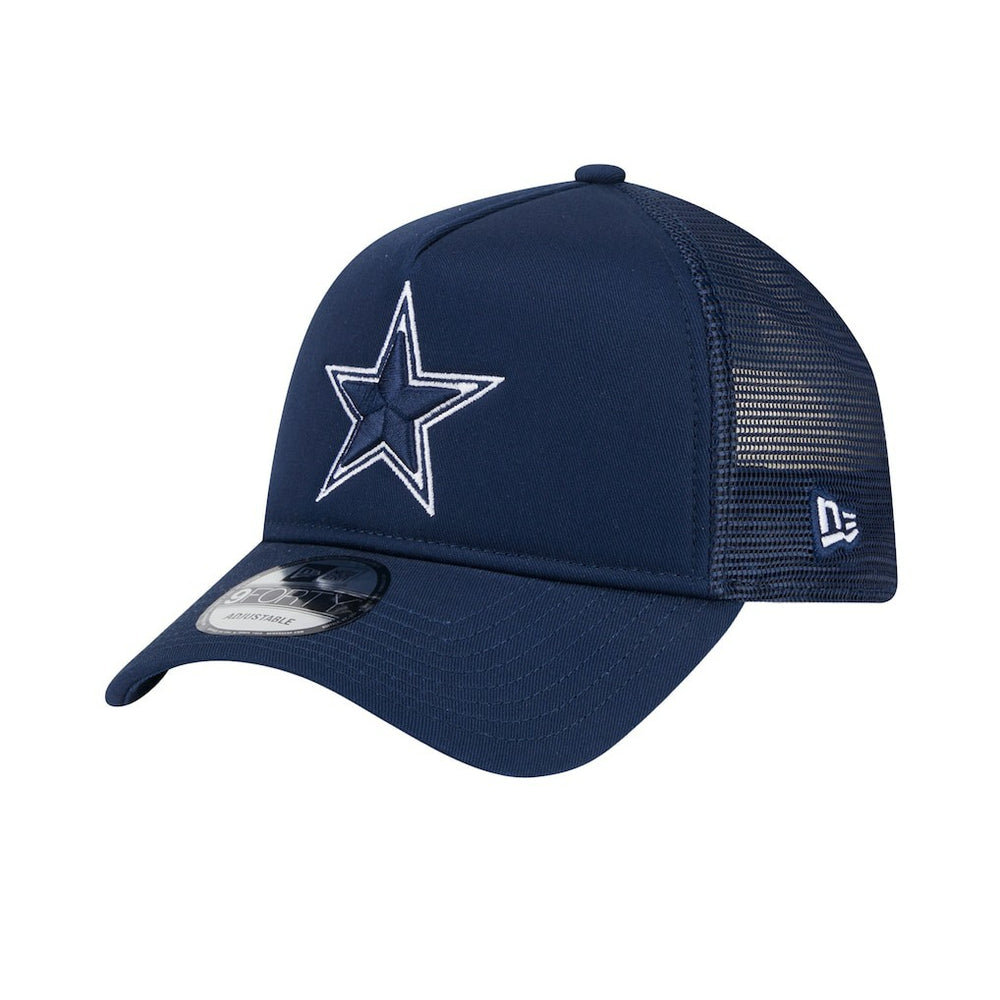 Dallas Cowboys New Era Main A-Frame Trucker 9FORTY Adjustable Hat - Navy - NFL