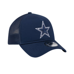 Dallas Cowboys New Era Main A-Frame Trucker 9FORTY Adjustable Hat - Navy - NFL
