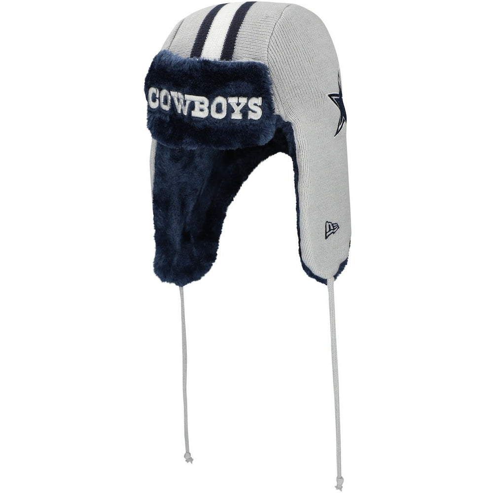 Dallas Cowboys New Era Helmet Head Trapper Knit Hat - Gray - NFL